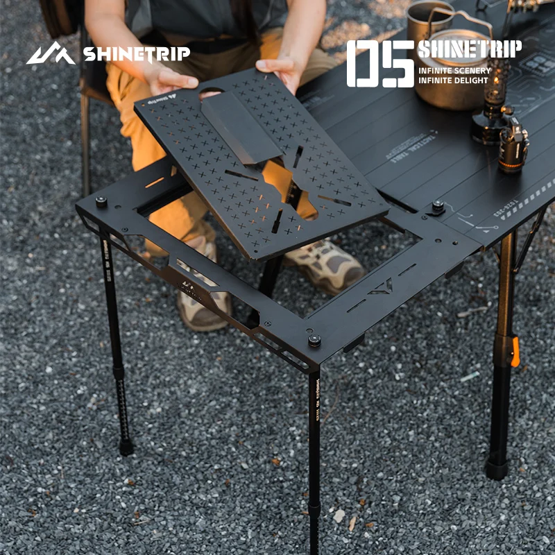 Portable Tactical Camping Table ShineTrip Aluminum Alloy Freely Expandable Stable Multi‑Gear Height Adjustable Backyard Table
