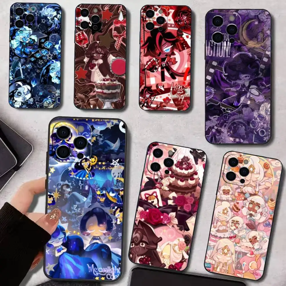 

Cookie Run K-KingdomS Phone Case For iPhone 17,16,15,14,13,12,11 Plus,Pro Max,XS,Soft Black Cover