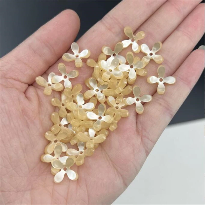 new creative Imitate shell 14mm torus petal beads acetic acid connector for diy earrings hairpin jewelry making accessories