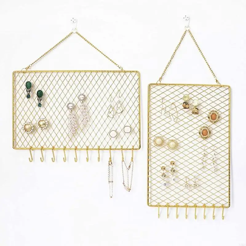 N5KA Durable Rectangle Hanging Earring Wall Mounted Jewelry Decorative