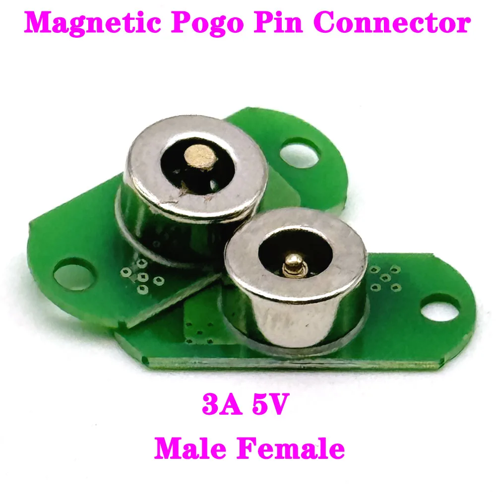 

1Pcs 1Set DC Magnetic Pogo Pin Connector 3A Pogopin Male Female spacing Spring Loaded DC Power Socket With installation holes