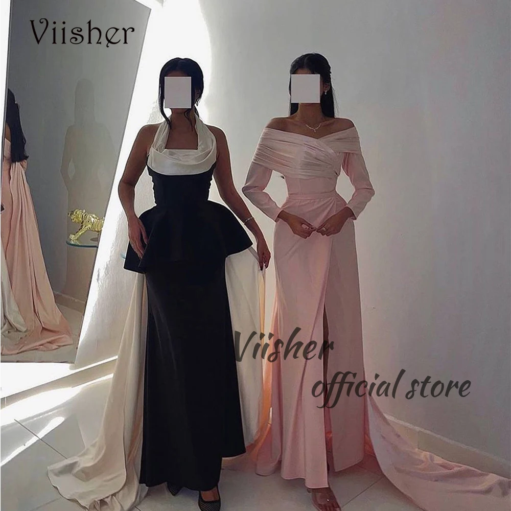 

Arabian Dubai Mermaid Evening Dresses Pleats Satin Long Formal Prom Dress with Train Backless Evening Party Gowns 2024