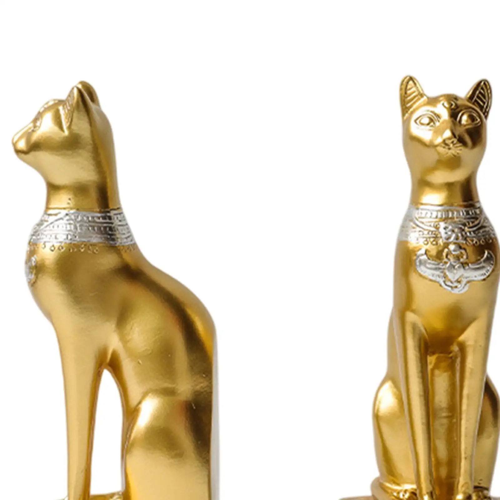 Decorative Cat Bookends Egyptian Cat Animal Decoration for Desk Shelves Home