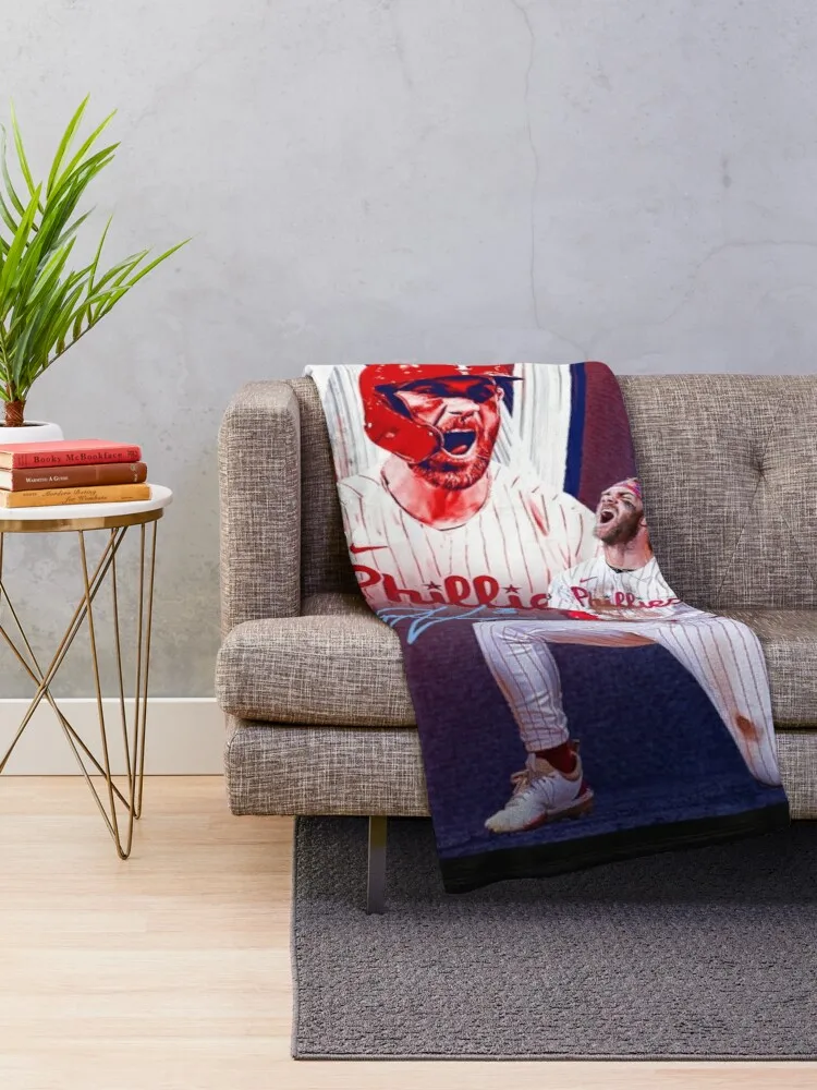 bryce harper mvp Throw Blanket Nap blanket decorative bed blankets velour soft