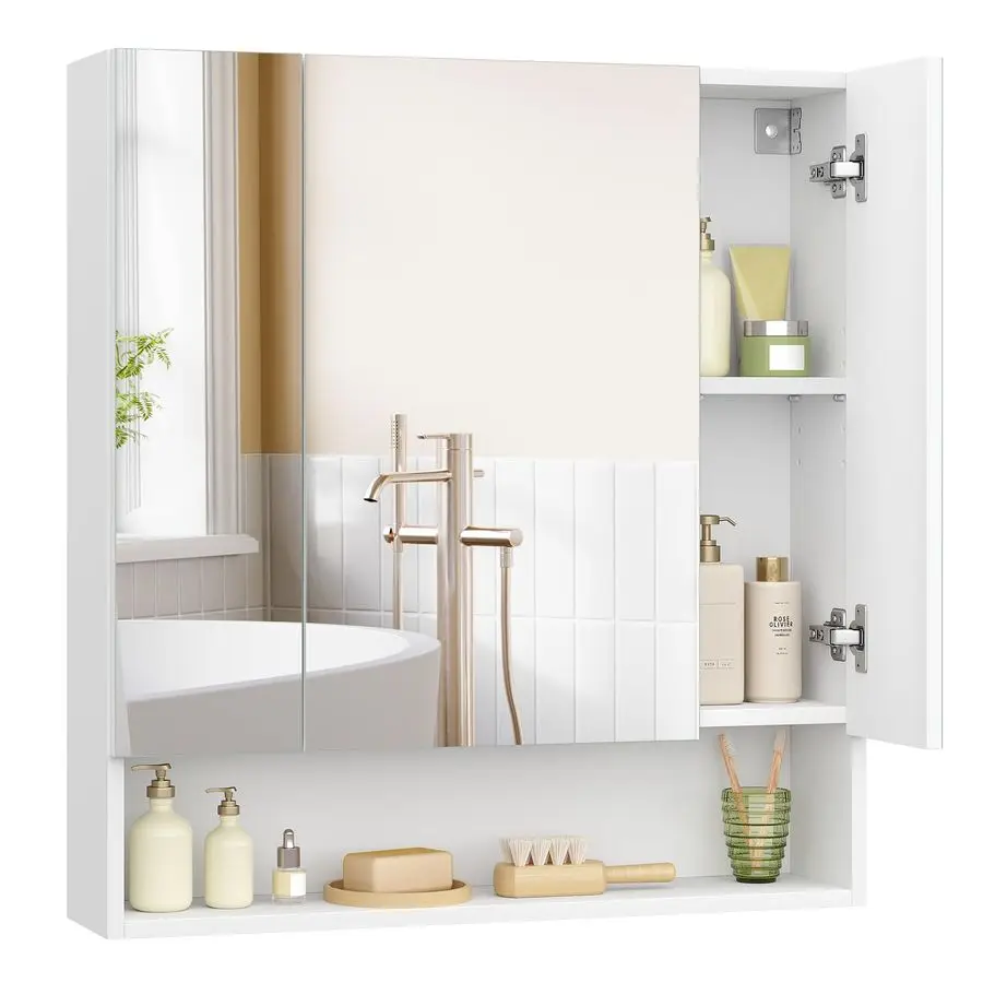 

KAILYN Collection Medicine Cabinet Mirror, Bathroom Wall Mirror Cabinet with Storage, Open Compartment, Adjustable Shelves, 6.5
