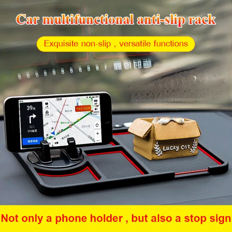 Car Phone Holder Anti-slip mat bracket mobile phone car Genuine  Navigation Storage Cushion Temporary Parking Number Plate