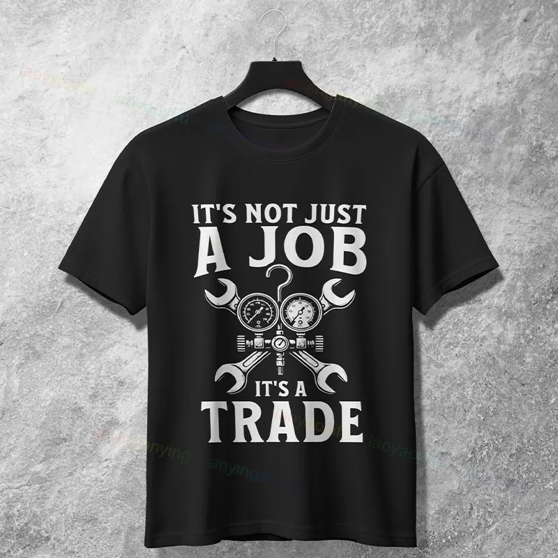 مضحك "سوف تقديم نصيحة HVAC للبيرة" Hvac ميكانيكي الجرافيك تي شيرت الفكاهة نمط القطن الخالص قصيرة الأكمام س الرقبة عادية التي شيرت