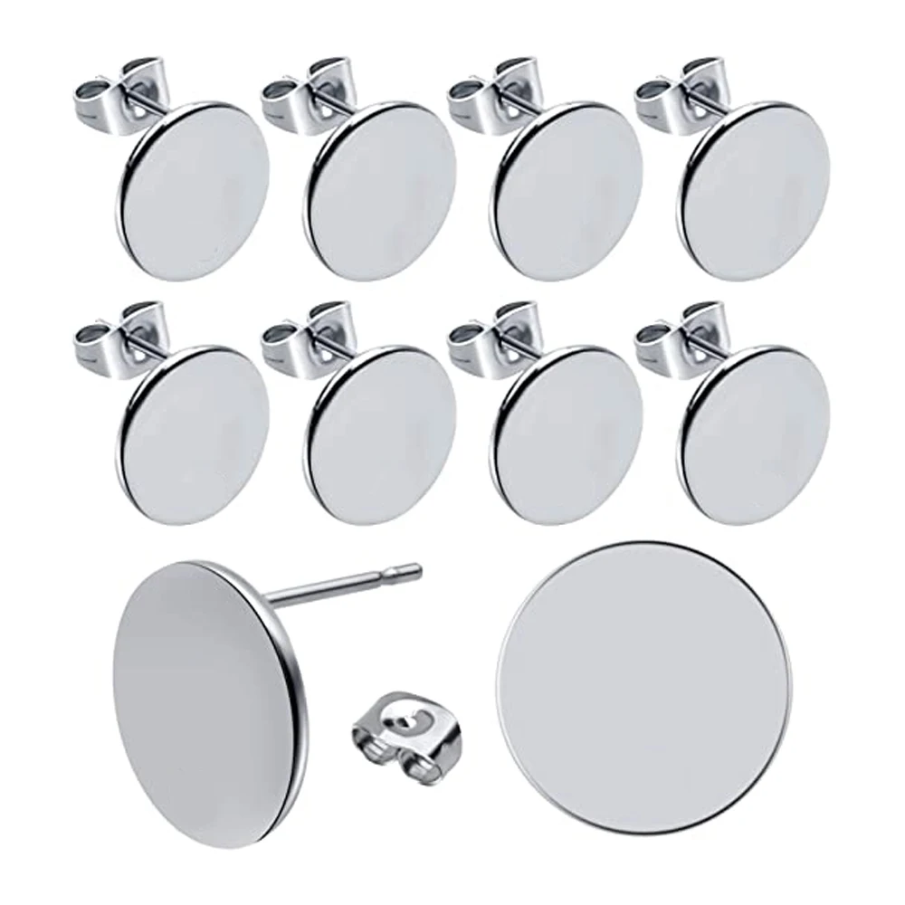 20-80Pcs Stainless Steel Flat Round Blank Stamping Tag No Hole Circle Discs for Diy Bracelet Earring Necklace Jewelry Making