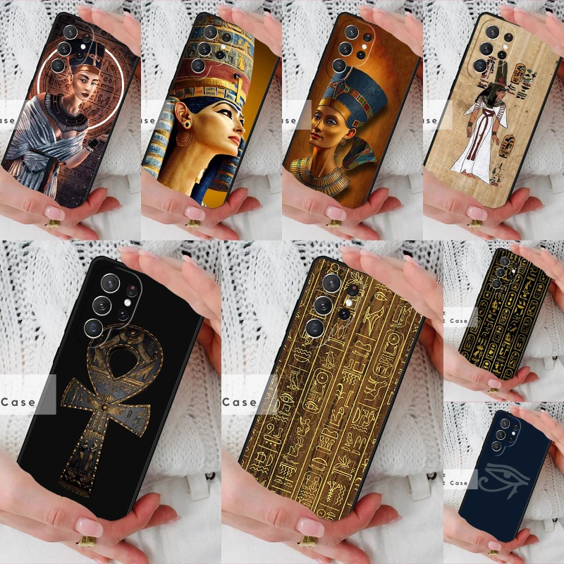 Egypt Nefertiti Ankh Phone Cover Case for Samsung Galaxy S26 Ultra S20 FE Note 10 S24 S23 S21 S25 Plus S22