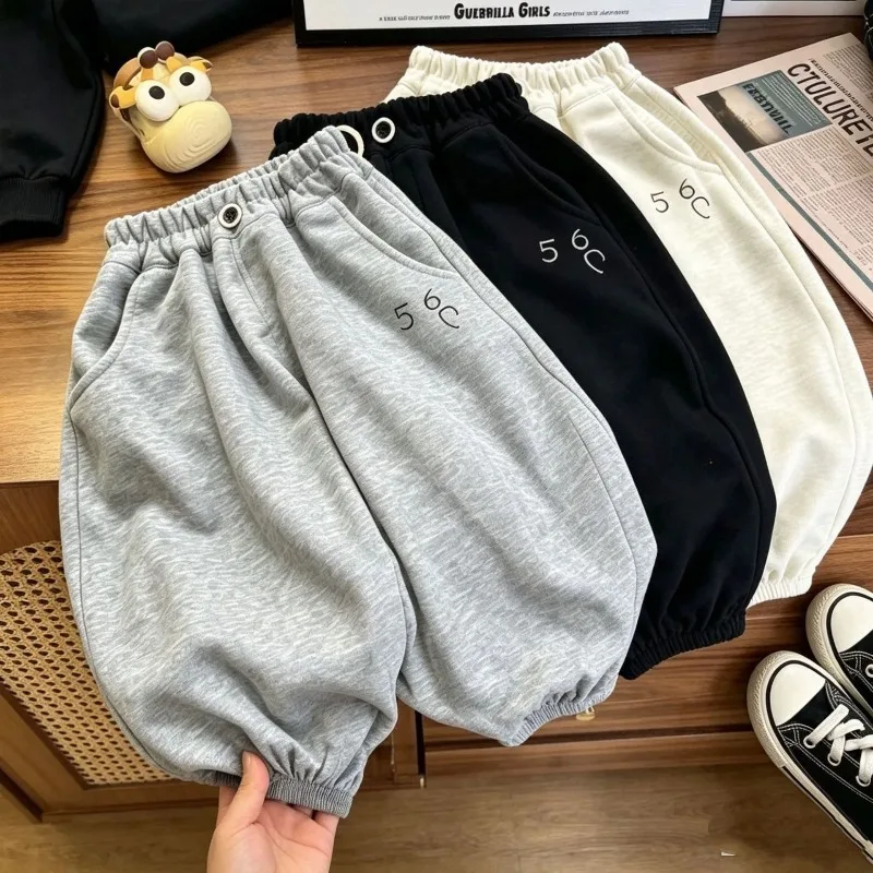 Bellbell Herbst-Jogginghose für Jungen, locker geschnitten, mit Buchstabenmuster, Kinder-Sport- und Freizeit-Hose, für Jungen im Alter von 2-10 Jahren, Teenager-Jungen, Hose mit elastischem Bund. – Detail 1