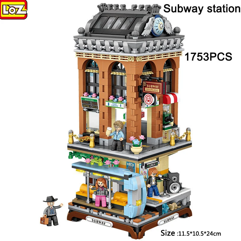 1753PCS LOZ Building Block Originality MINI Subway Station Assembly Street View Model Decoration Game Children\'s Toys Girl Gift