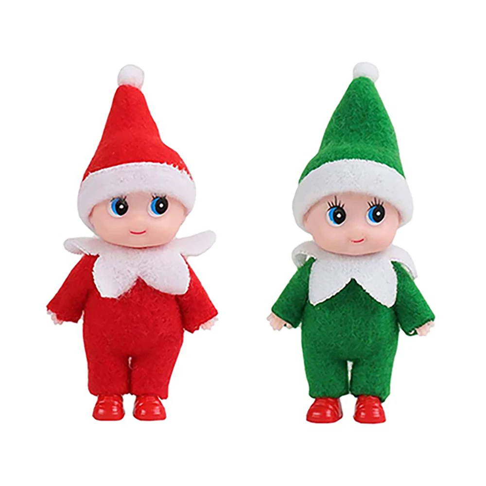 Mini Baby Elf Cute Tiny Dolls Twins 2 PCS Set Toddler Doll Toy on Shelf Accessories Christmas Gift for Girl Boy Kid Teen Adult