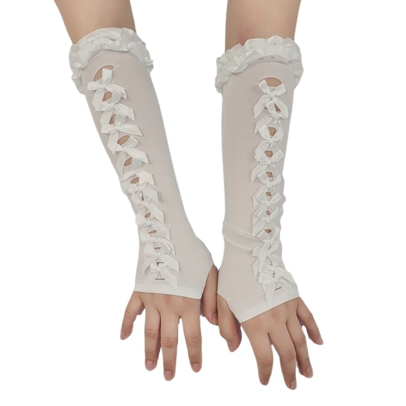 Găng tay bảo vệ chống nắng ren và bowknot.