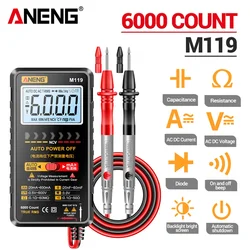 ANENG M119 Digital Multimeter 6000 Count Tester AC DC Voltage DC Current Transistor Capacitor MeterWith NCV Data Hold Flashlight