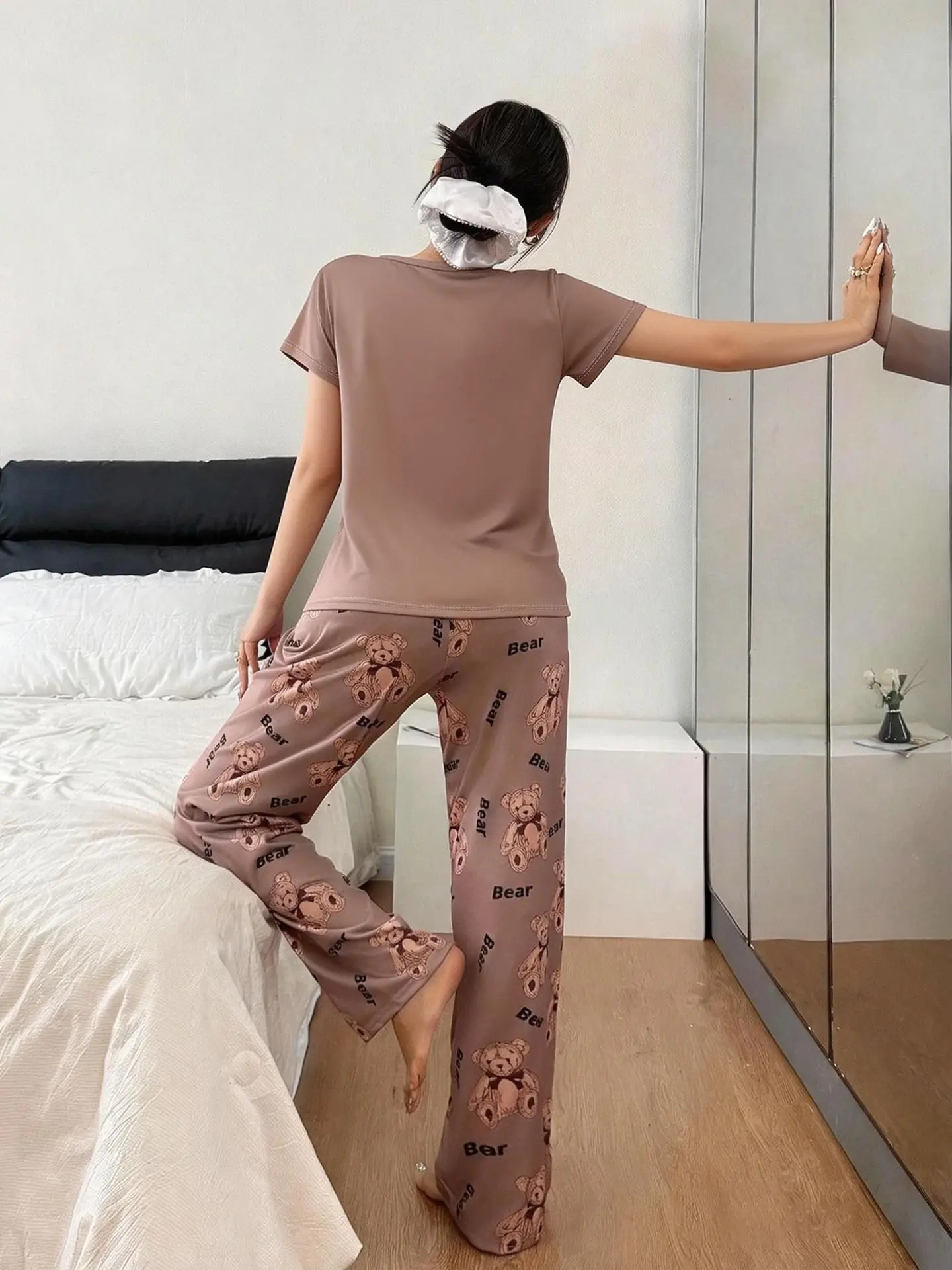 Pyjama Femmes 2 Piece Set Short Sleeve Sleepwear Women Home Suit for Women Pajama Night Wear Ladies Two-piece Set Woman Pajamas