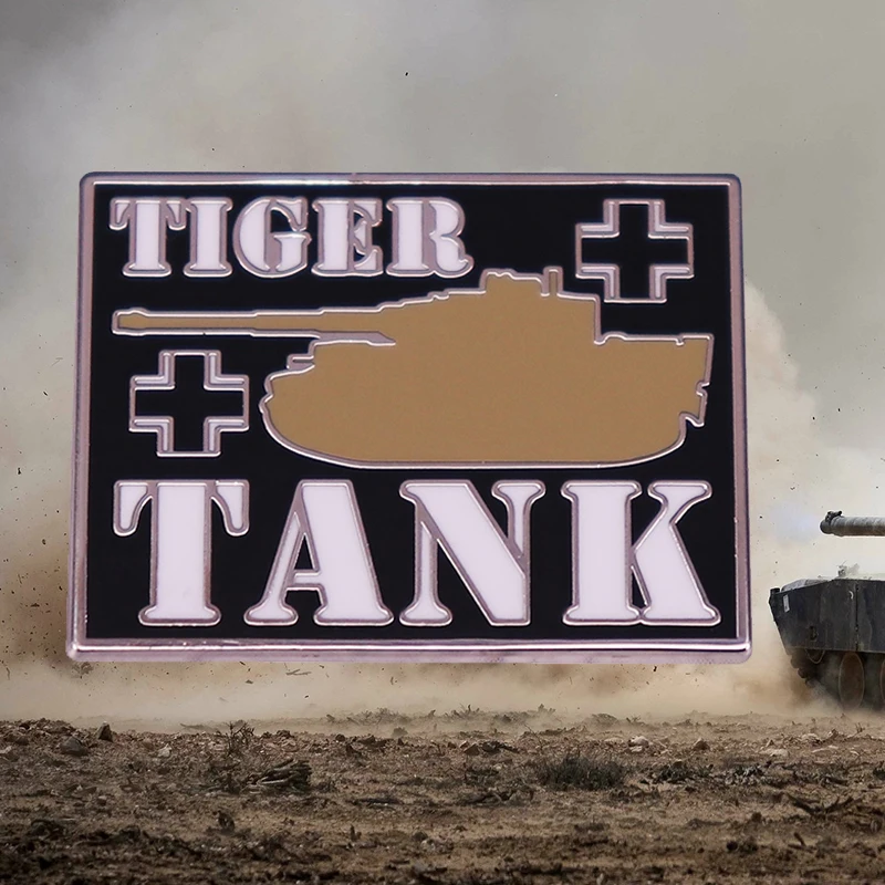 الملك النمر تانك التلبيب دبوس ، الألمانية المدرعة القتال مركبة ، شارة بروش ، مجوهرات ريترو #1