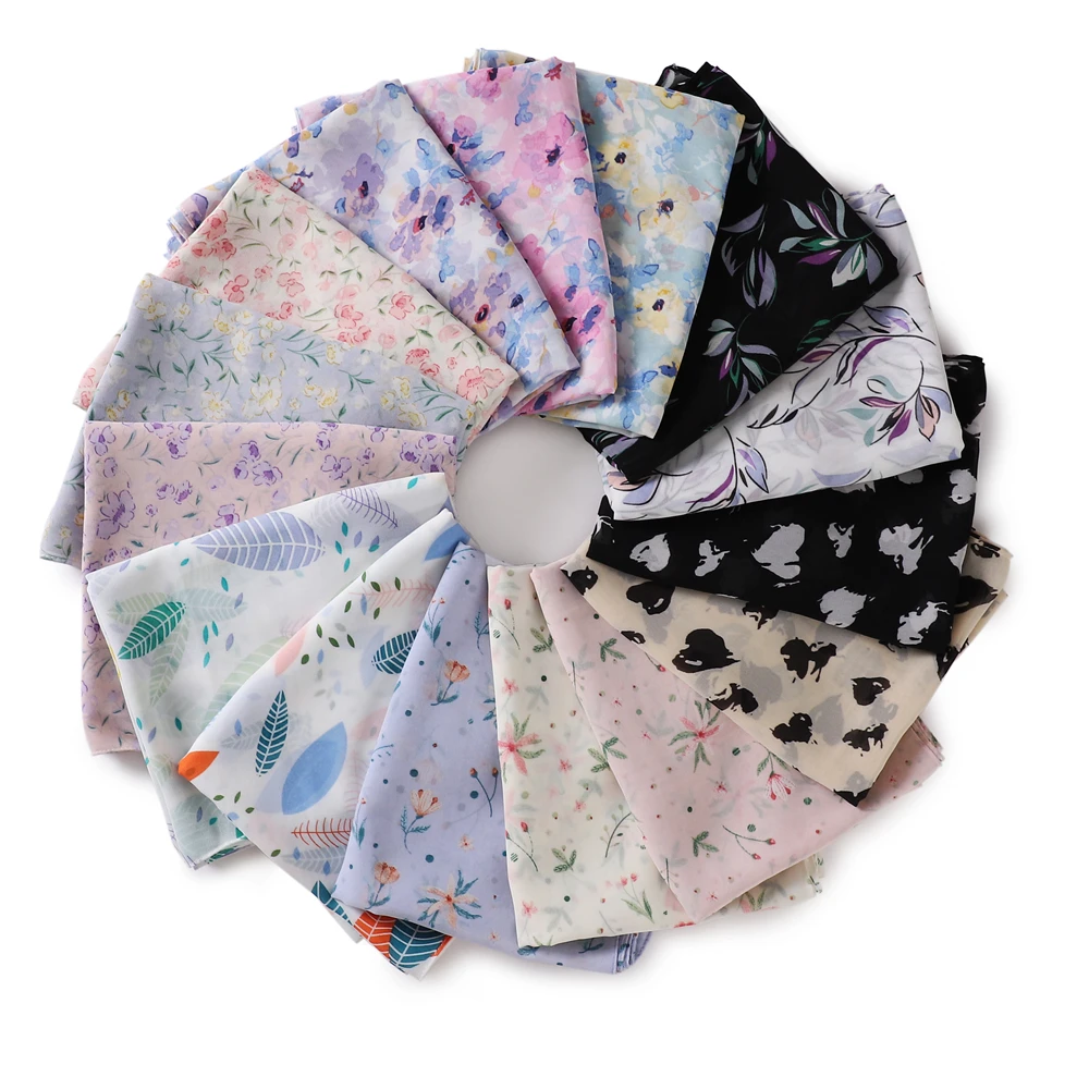 Pañuelo para la cabeza de gasa para mujer musulmana, chal de alta calidad, diadema femenina, Hijab con estampado Floral, estolas de cuatro LEDs