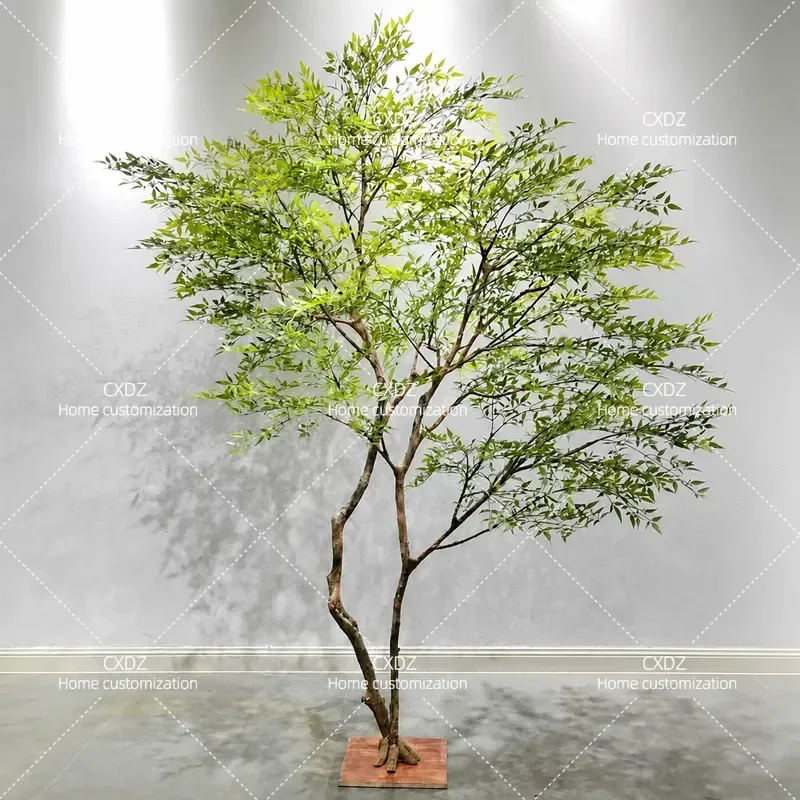 Large Artificial Nantian Bamboo Tree Fake Plant Indoor Floor Standing Bionic Greenery for Home Office Window Corner Landscape