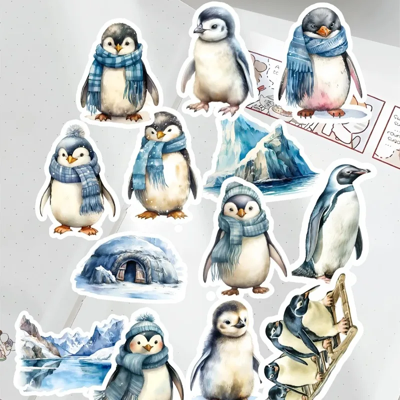 

17 шт. милые акварельные наклейки с антарктическим пингвином, справочник, скрапбукинг, литература и искусство, украшение для ведения журнала мобильного телефона