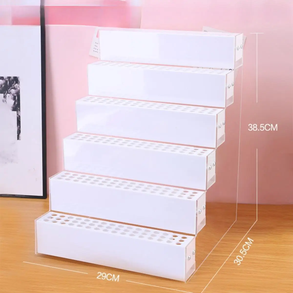 Pen Display Stand Multi Slots Stable Makeup Brush Organizer Rack for Dressing Table Workspace Colored Pencils Parties Wedding
