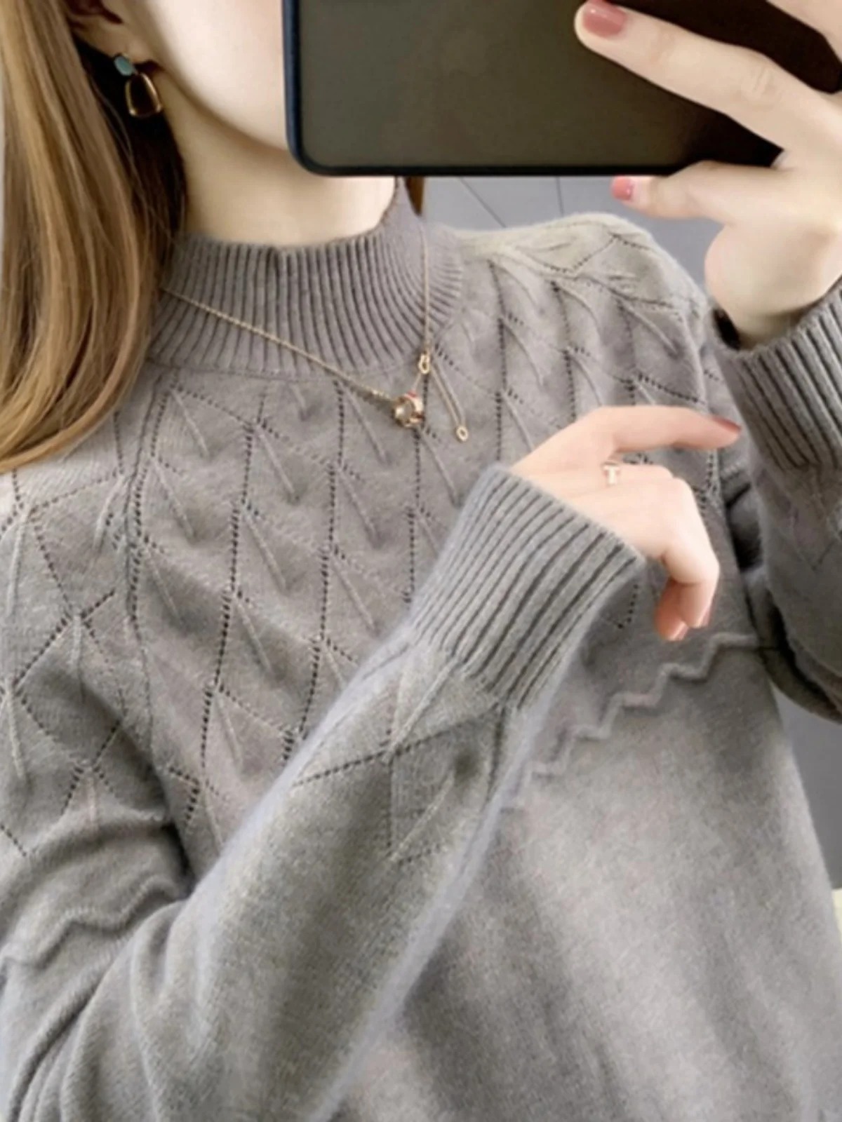 

True Value Brand Women's Knitted Base irt f High Ne Thi Warm Long Sve Regular Fit Autumn Winter Sto Clearance