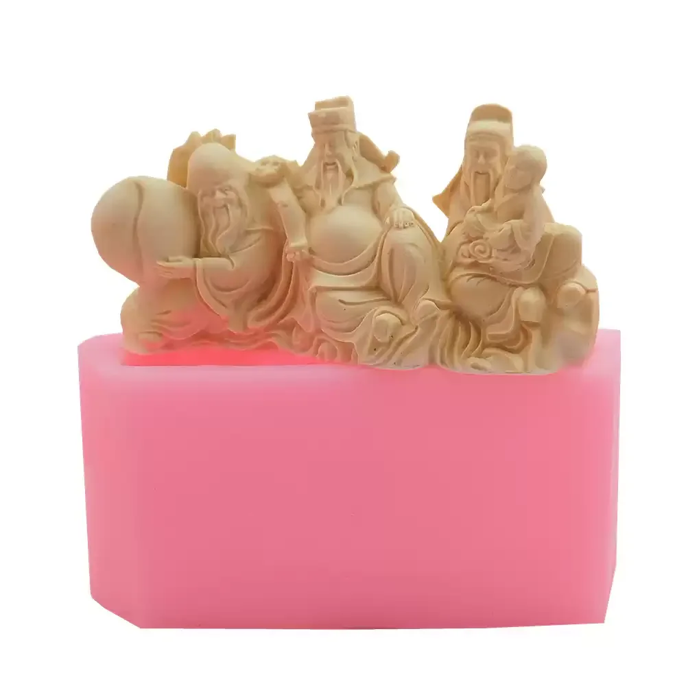 

Буддизм Фу Лу Шоу декоративная силиконовая форма 3D стерео ароматный пластырь цементная смола дозирующая ручная работа Candlemold