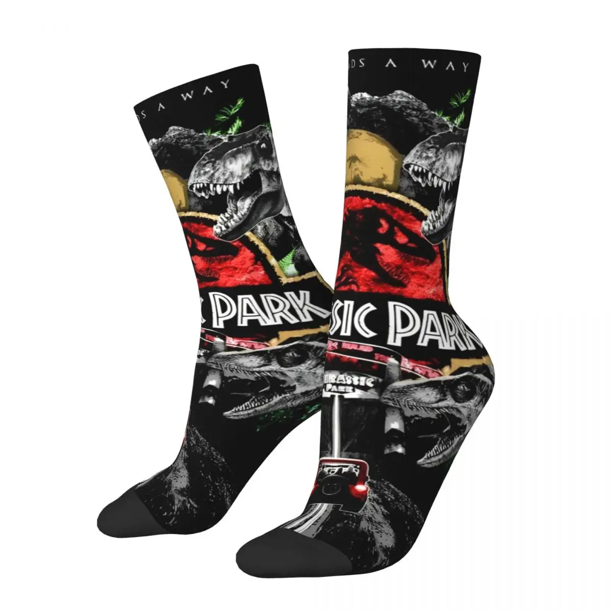 Classic Ancient Animal Giant Dinosaur Socks Jurassic Park Novelty Stockings Autumn Anti Sweat Unisex Men Sock Soft Climbing Sock