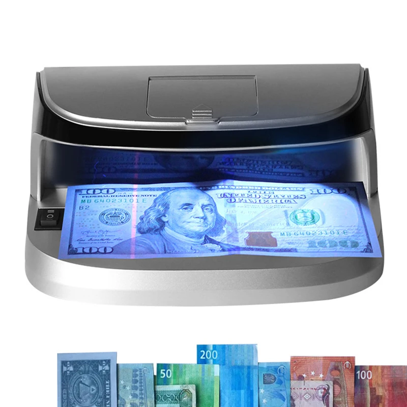 Przenośny wykrywacz banknotów LED Light UV Detektor banknotów Maszyna do liczenia obcych walut Wykrywacz banknotów Wbudowana bateria