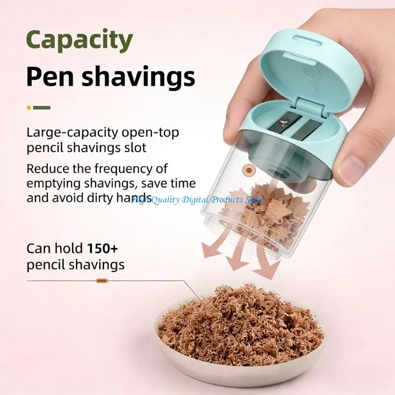 

U2JE Dense Electric Pencil Sharpener Featuring Triple Sharpening configuration And Transparent Waste Box For School Needs