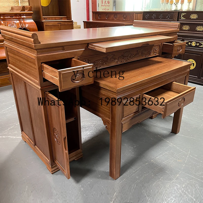 Household Solid Wood Table Tablet Buddhist Hall Buddha Table Zhongtang Shentai