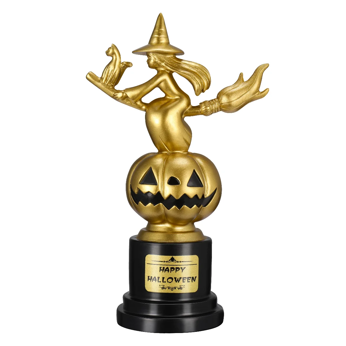 

Toyvian Halloween Witch Pumpkin Trophy Best Costume Award Halloween Cosplay Contest Winner Trophy golden award trophy