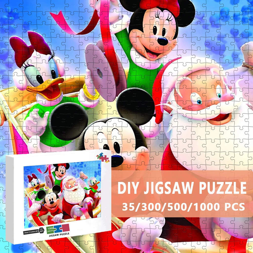 Disney Puzzles for Adults 1000 Pieces Jigsaw Puzzles Mickey Mouse Donald Duck Educational Decompressing Diy Puzzle Game Toys