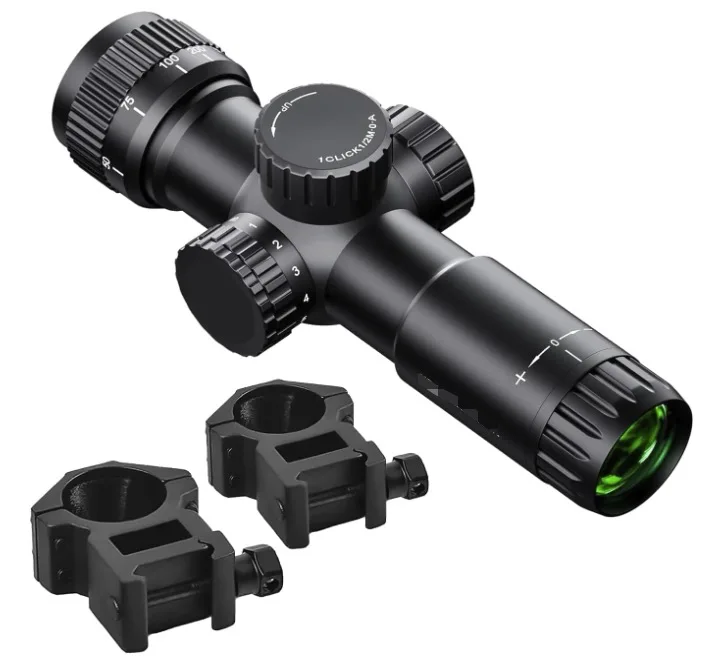 

4x30 AO Compact Scope Objective Lens, Parallax Adjustable Focusable, 5 Levels of Reticle, Red and Green, 1/2MOA,