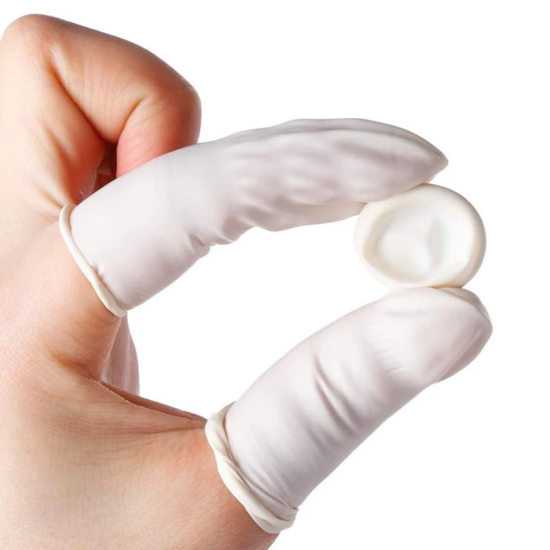 Disposable Latex Finger Cots Anti Static Fingertips Protector Gloves Non-slip Finger Sleeve Covers Nail Art Tools Thumb Caps