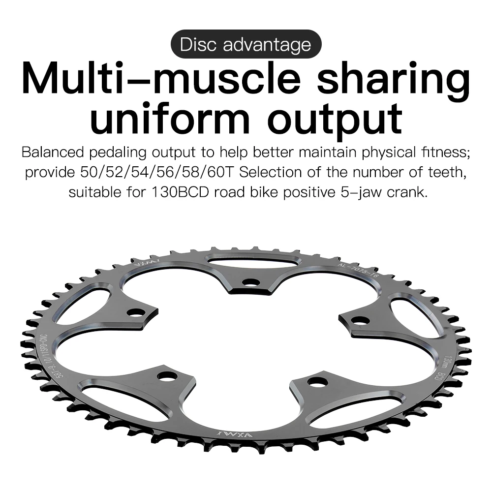 VXM Road Bike Chainring 130BCD Round 38T 40T 42T 44T 46 48 50 52 54 56T 58T Bicycle Narrow Wide Chainwheel For Shimano 5700 6700