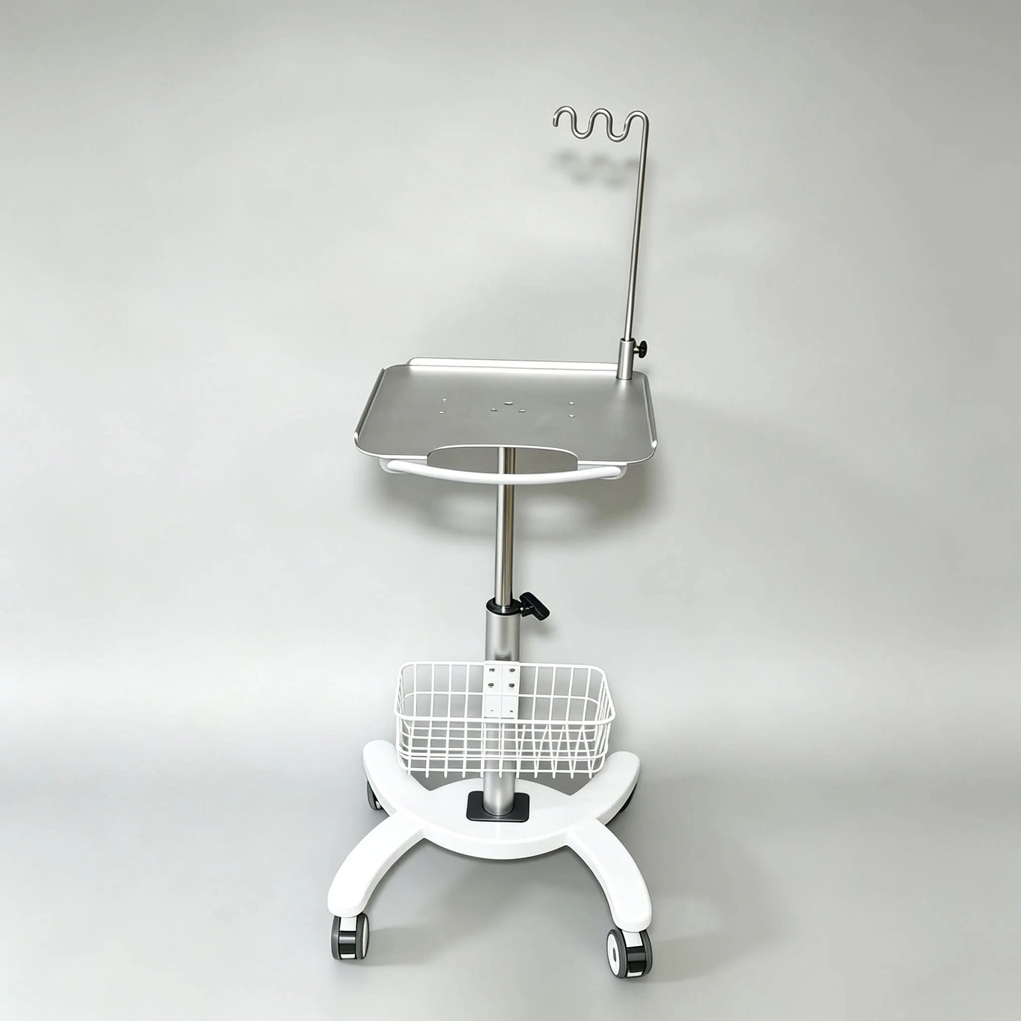 Medical Cart Aluminum Alloy Silent Trolley B Ultra-color Ultrasound ECG High Frequency Electric Knife Hospital Instrument Car