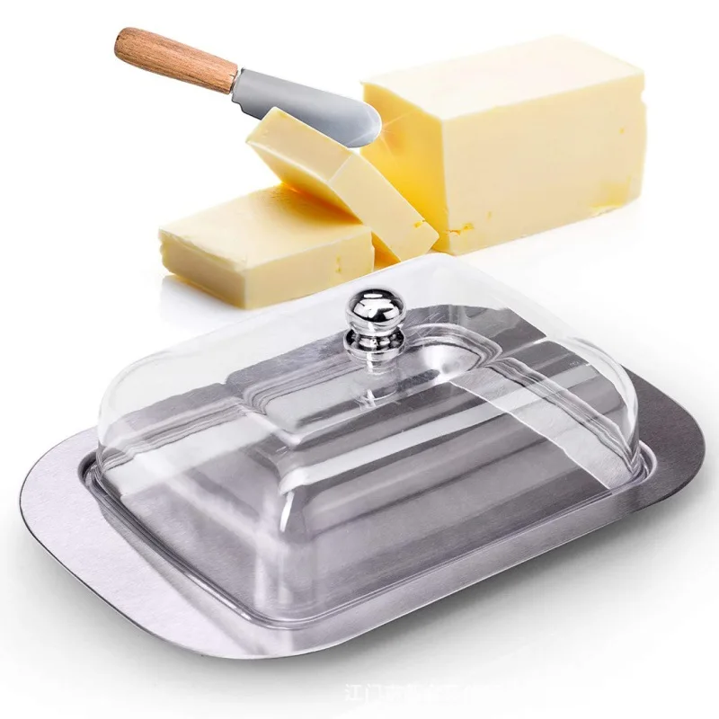 Butter Dish, Stainless Steel Butter Dish with Lid - Solid Cheese/Butter Container - Butter Cheese Kitchen Cooking Storage Box