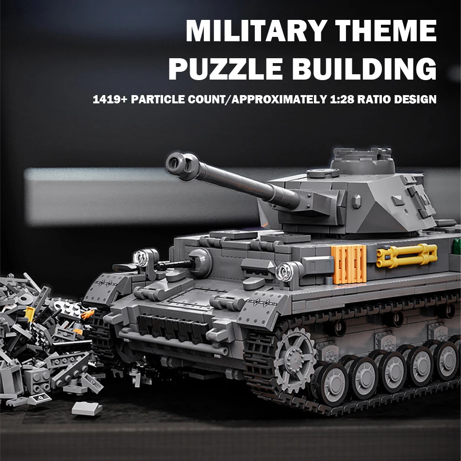 WW2 Military Series Army German Medium Tank Panther IV Ausf. F2 G Model Building Blocks Set with Figures Bricks Toys Kids Gifts