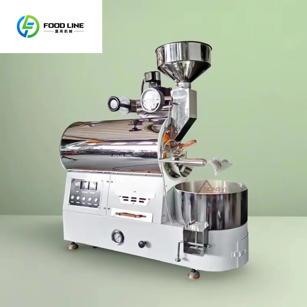

1KG-2KG-3KG Commercial Automatic Double Wall Drum Coffee Roasting Electric/Gas Hot air Coffee Roaster for Household