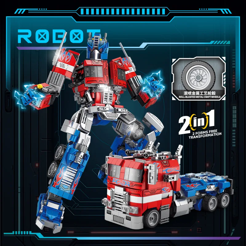 C5237-5239 Deformed Mecha Robot Building Block Car Model Boy Puzzle Building Block Toys