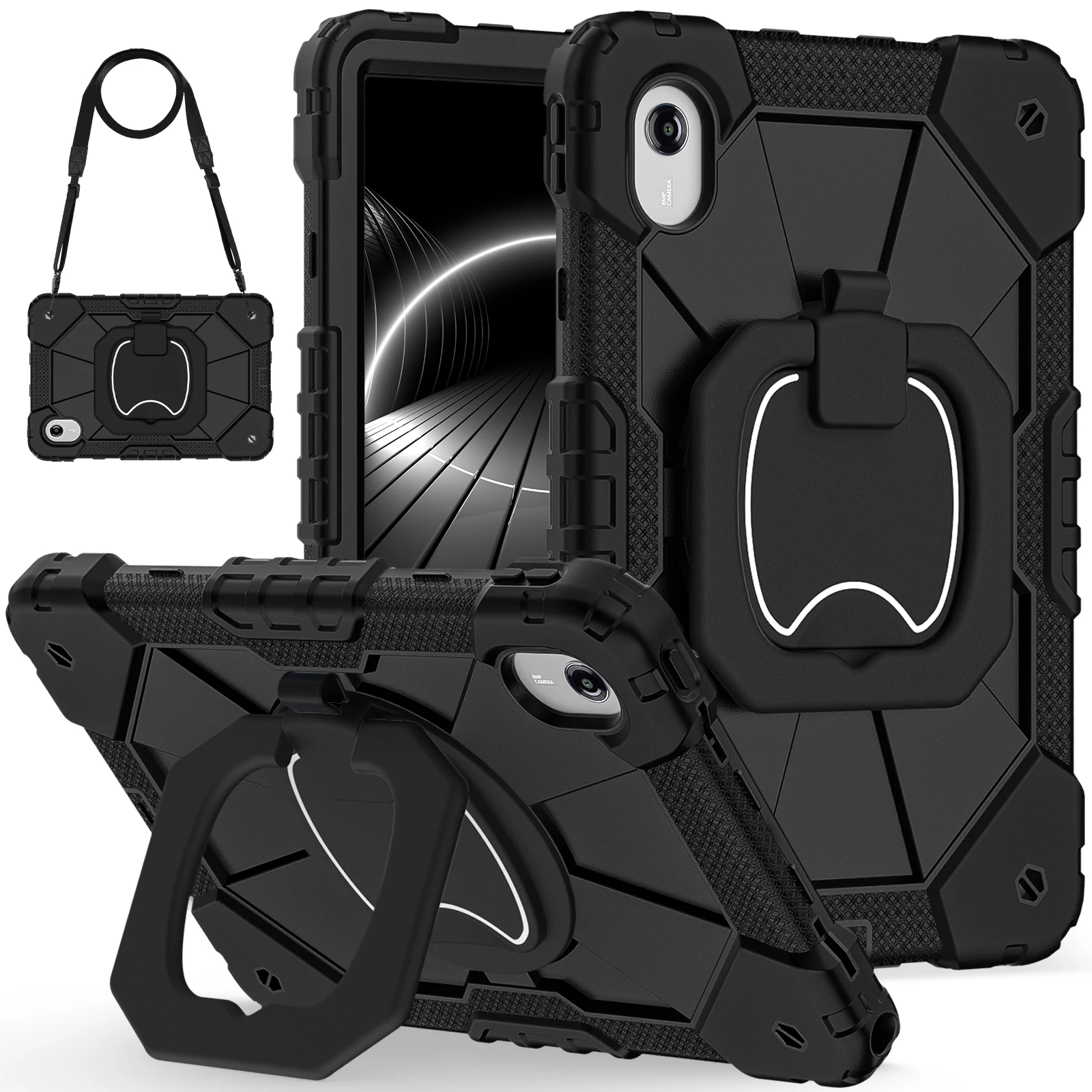 

Прочный защитный чехол с вращающейся подставкой и плечевым ремнем для Lenovo Idea Tab 11 / Tab K11 / M11, TB-330FU, TB-336FU