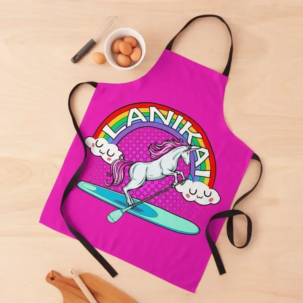 

Lanikai Beach Hawaii Rainbow Unicorn Paddle Board uwu Apron Kitchen For Man All For Kitchen And Home for women with pocket Apron