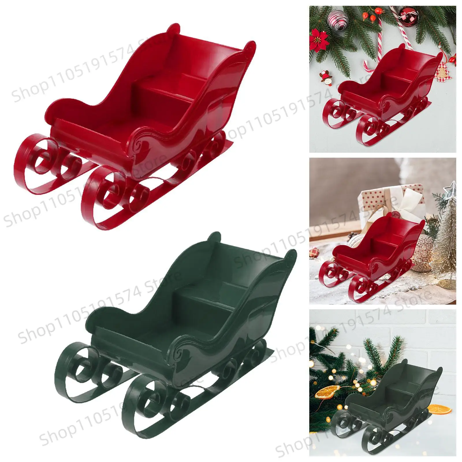 

Santa Sleigh Sled Figurine Christmas Crafts Centerpiece Holiday Shelf Home Christmas home decor