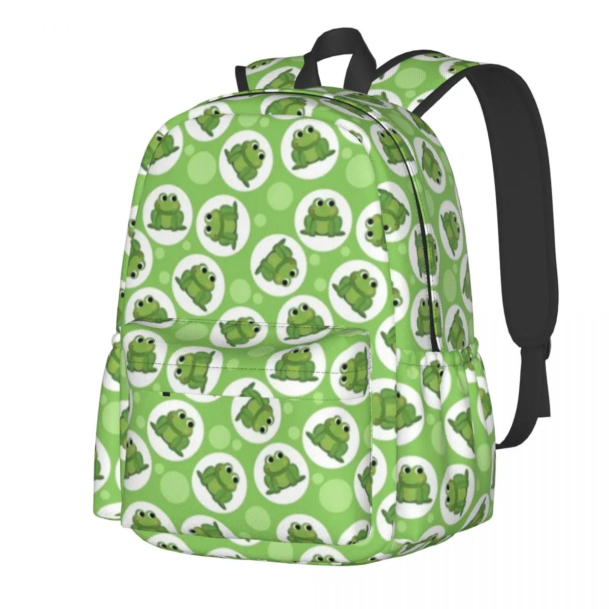 Cute Green Frog Backpack Love Cartoon Frogs University Backpacks Women High Quality Large High School Bags Kawaii Rucksack