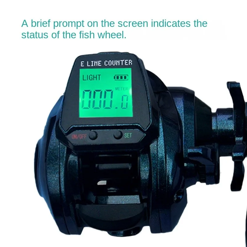 DGETG Large Display Electric Lure Casting Reel, 7.2:1 Gear Ratio, Accurate Reel Line Counter, Bite Alert, Depth Reel