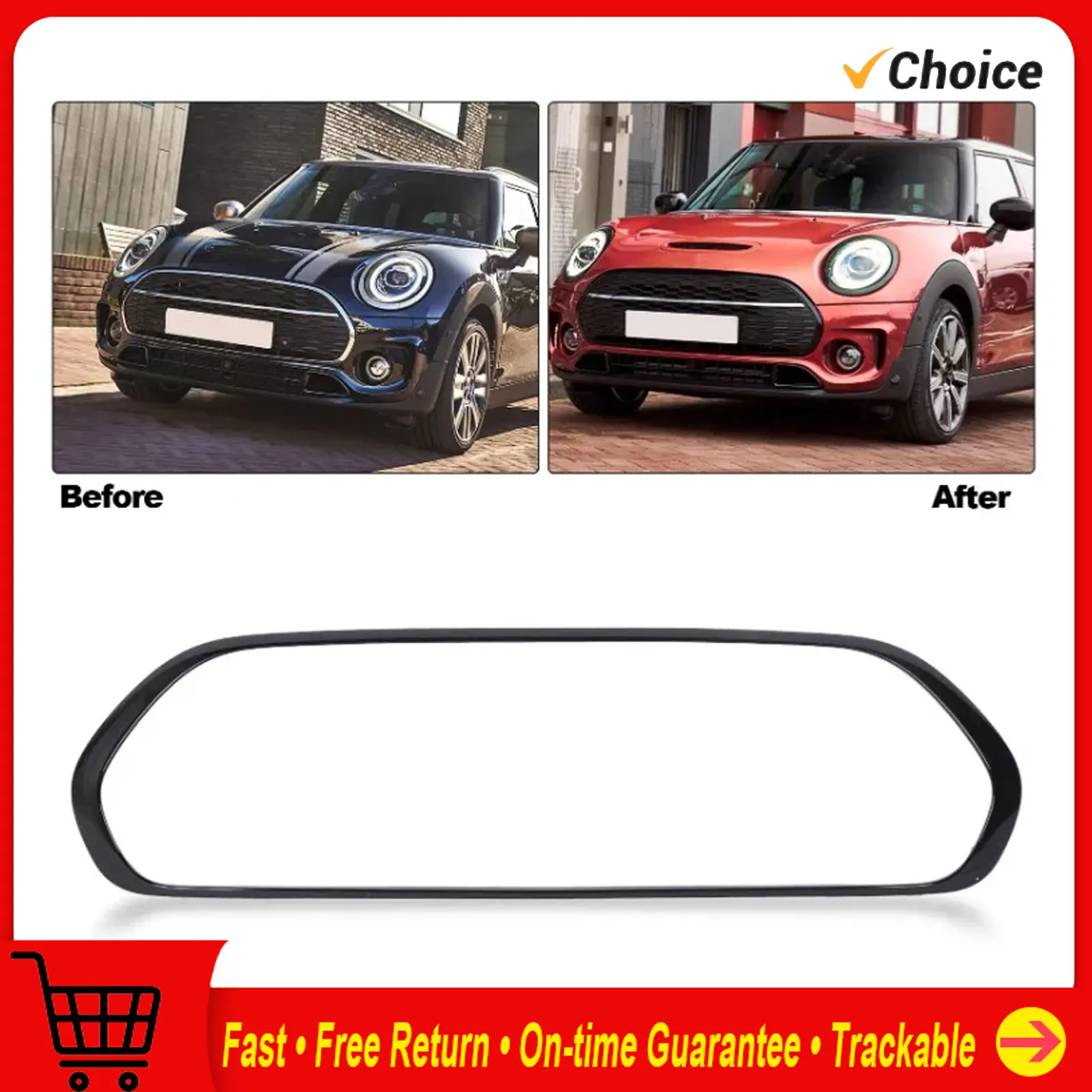 

Gloss Black Grille Surround Cover Trims 51137351369 Replacement For Clubman S JCW F54 2015-2024 Grille Surround Cover Trims