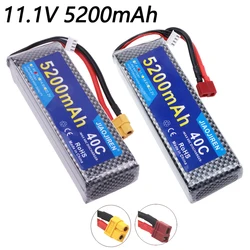 11.1V 5200mah 3S LiPo Battery With T XT60 Plug For RC Helicopter Aircraft Quadcopter Cars Airplane parts 11.1V 40C battery