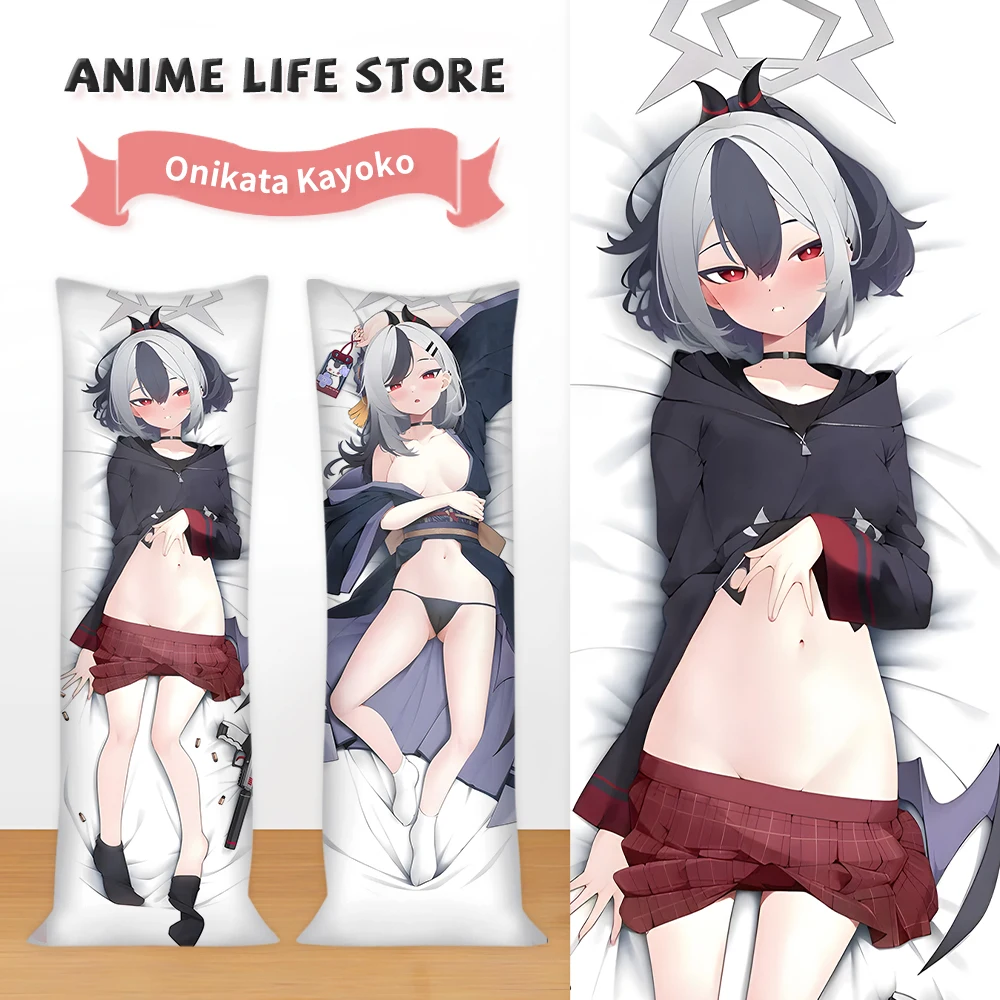 Dakimakura Blue Archive Onikata Kayoko Pillowcase Double-Sided Print Cushion Covers Anime Hugging Fullbody Bedding Pillow Cover