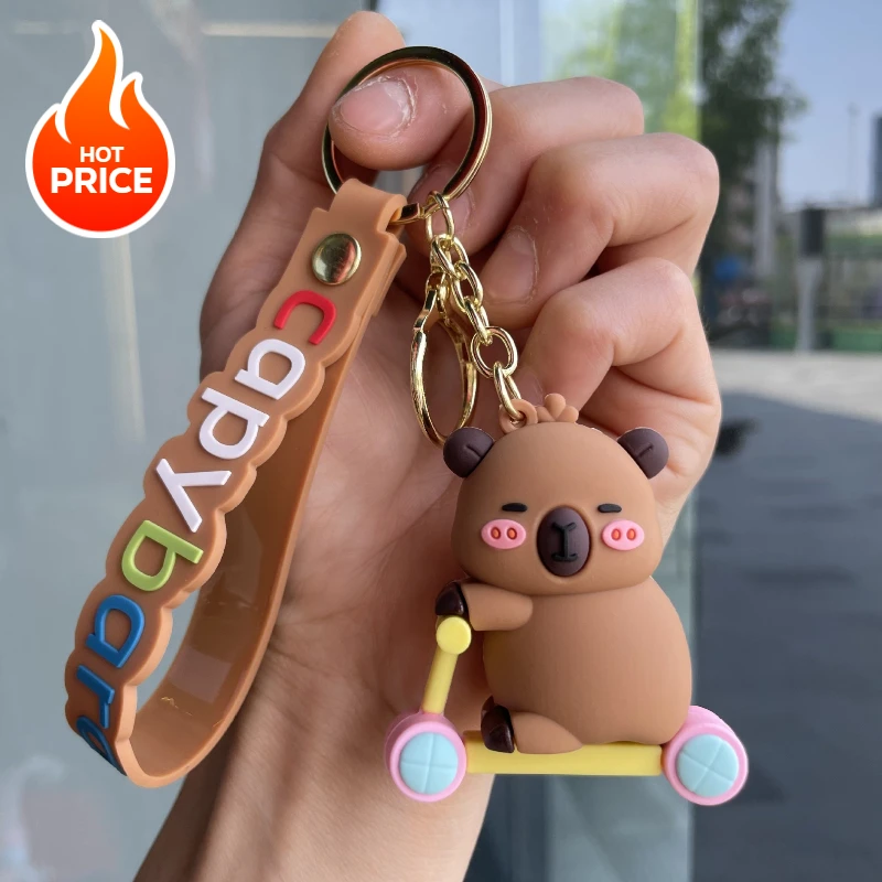Capibala Water Dolphin Keychain Pendant Cartoon Doll Pendant Keychain Round Backpack Hook Small Gift  HOT SALE