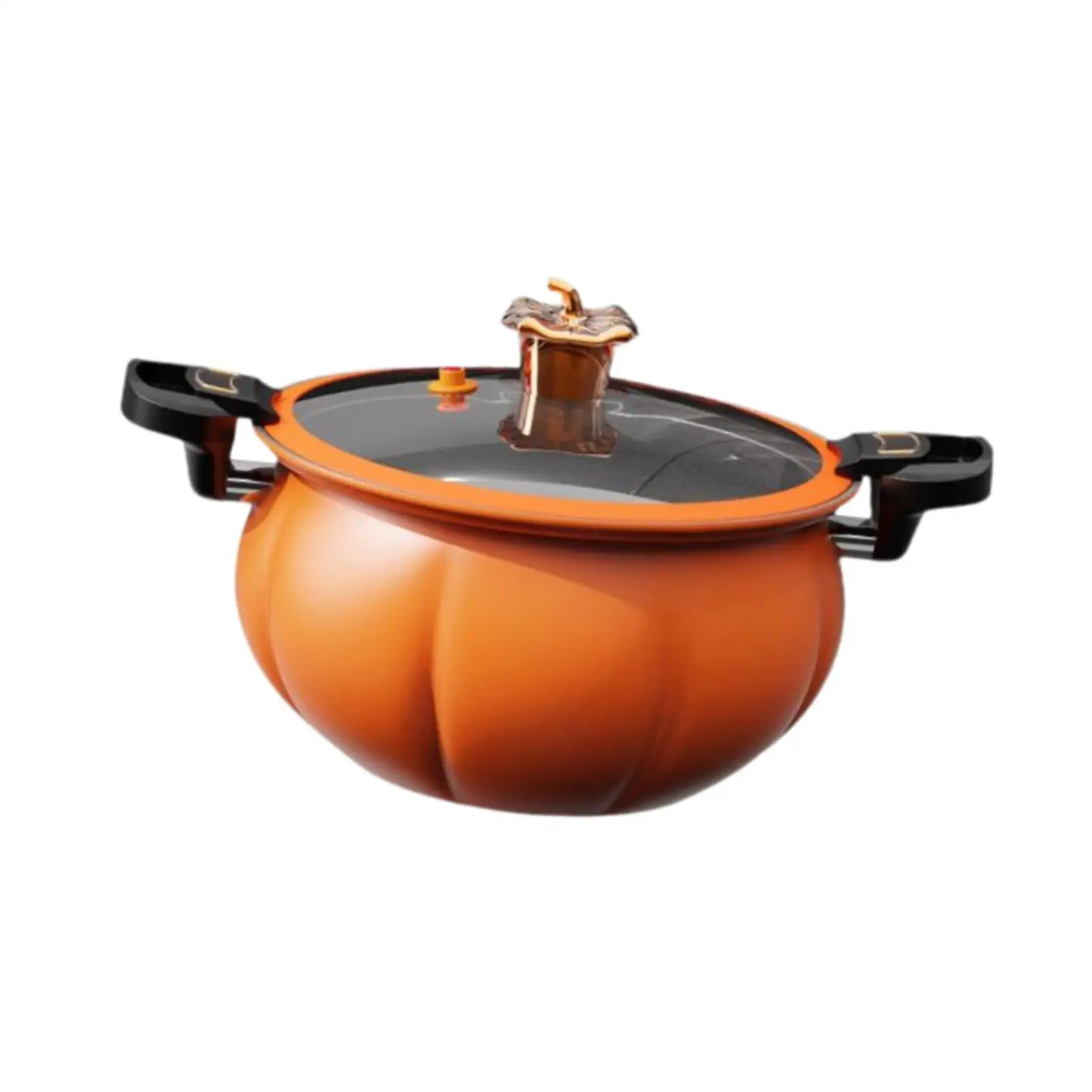 Micro Pressure Pot 5L with Cover Non Stick Pumpkin Shaped Soup Pot Saucepan